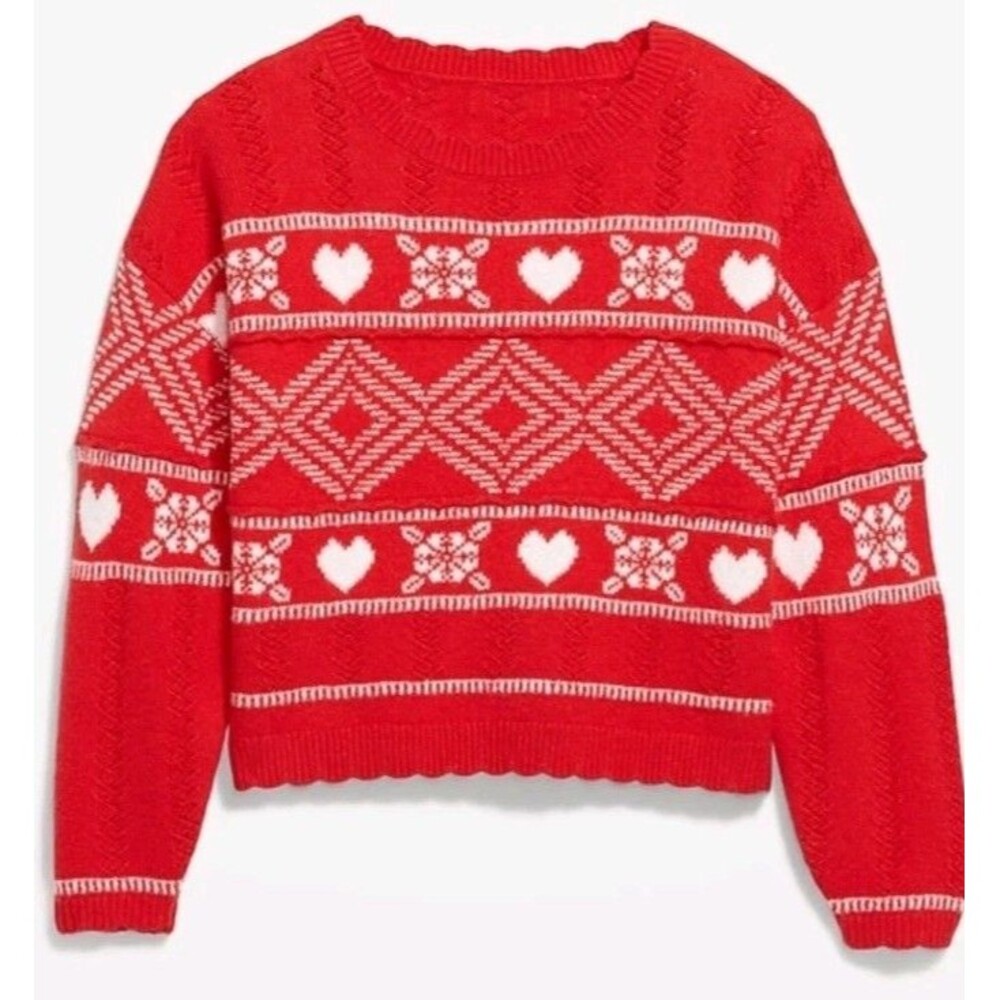 NWT Women's Old Navy Red Heart Sweater Size L N8